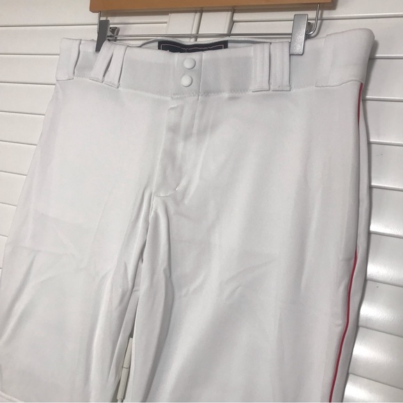 New Under Armour Softball Baseball Cropped Pants Size XL White Red Unisex - Picture 2 of 8